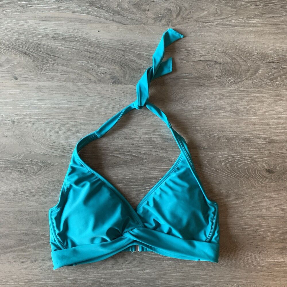 Athleta Teal Swim Bikini Top Underwired Size 36D/DD